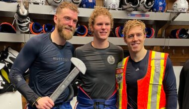 Star Wears: Oilers award oil worker equipment to player of game