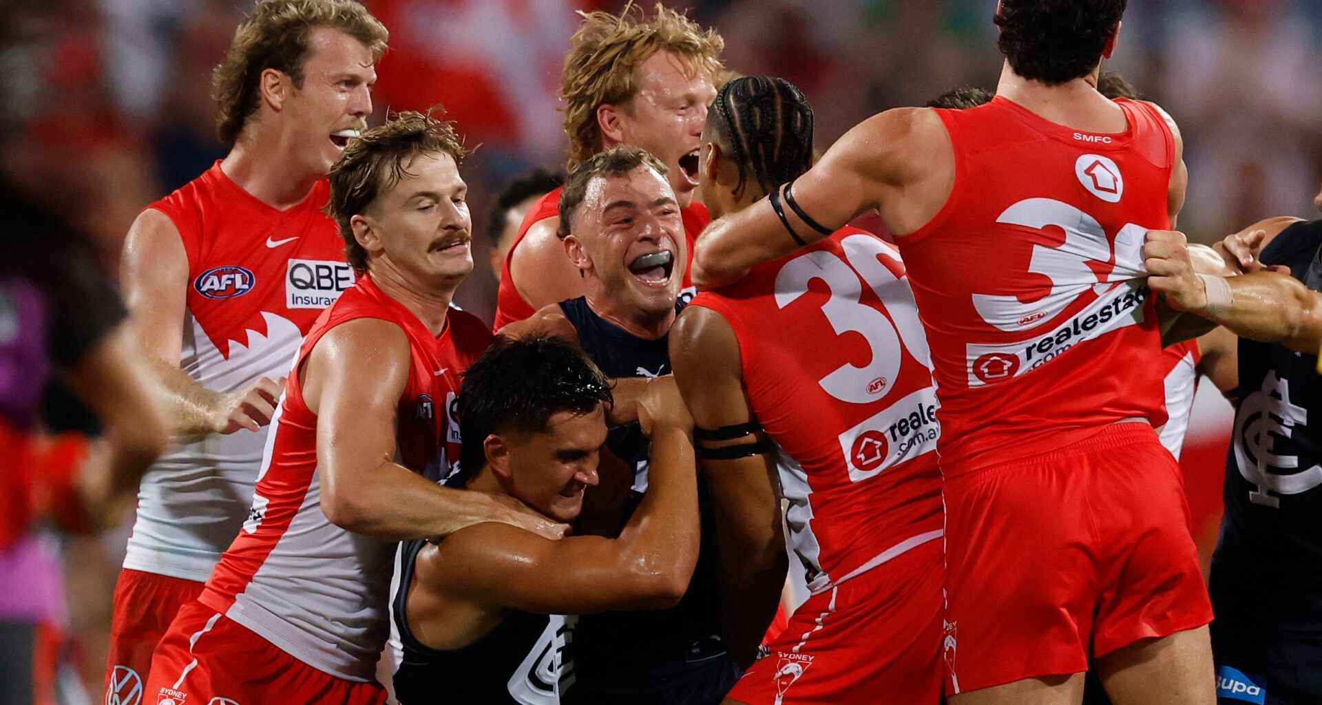 Five players sanctioned after fiery Swans-Blues clash