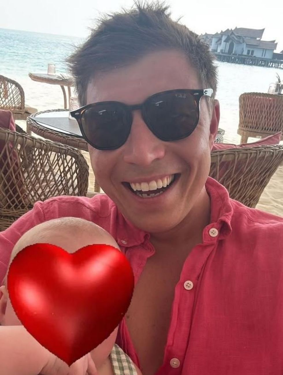 Patrick Christys with baby George