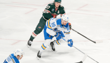 Buchnevich scores late in 3rd, Blues edge Wild