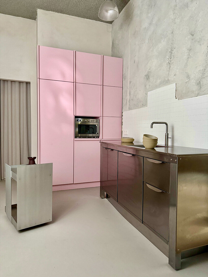 pink sculptural DJ booth by YONT studio sits inside hybrid record store in berlin - 12