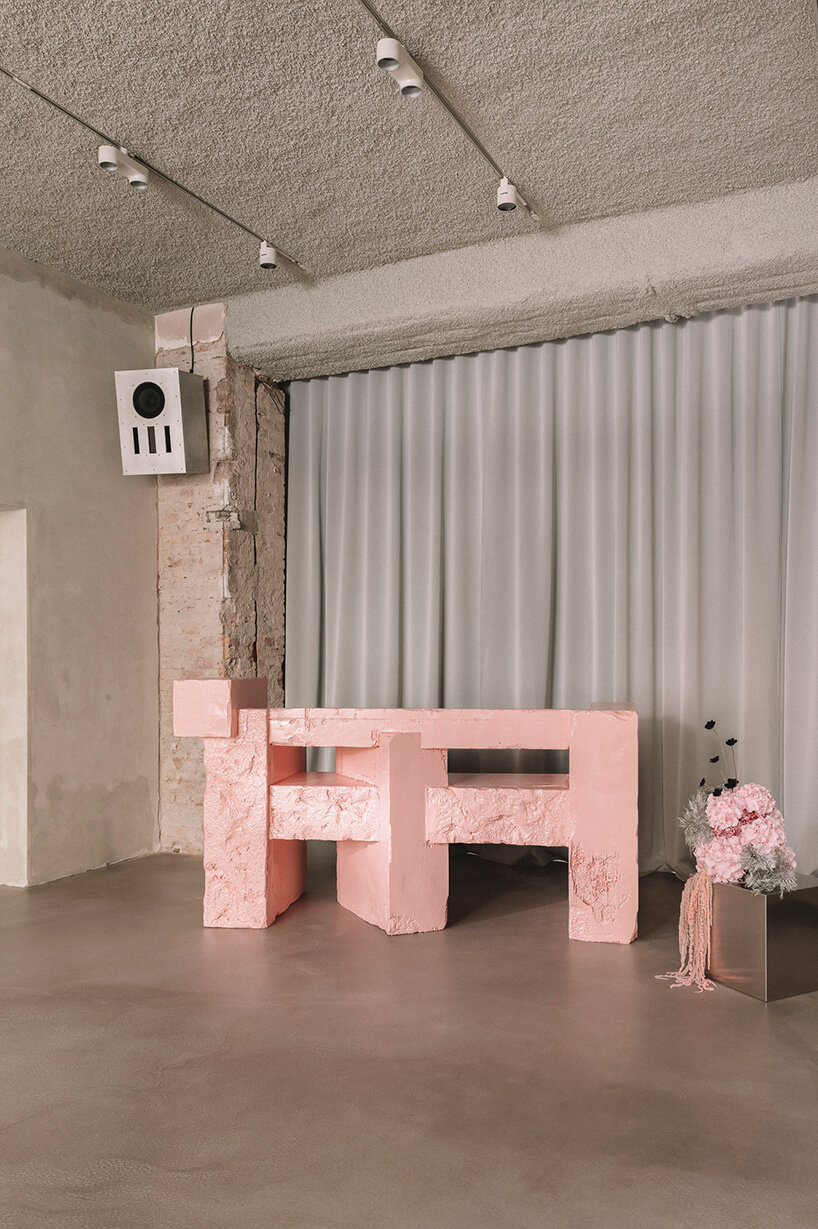 pink sculptural DJ booth by YONT studio sits inside hybrid record store in berlin - 2