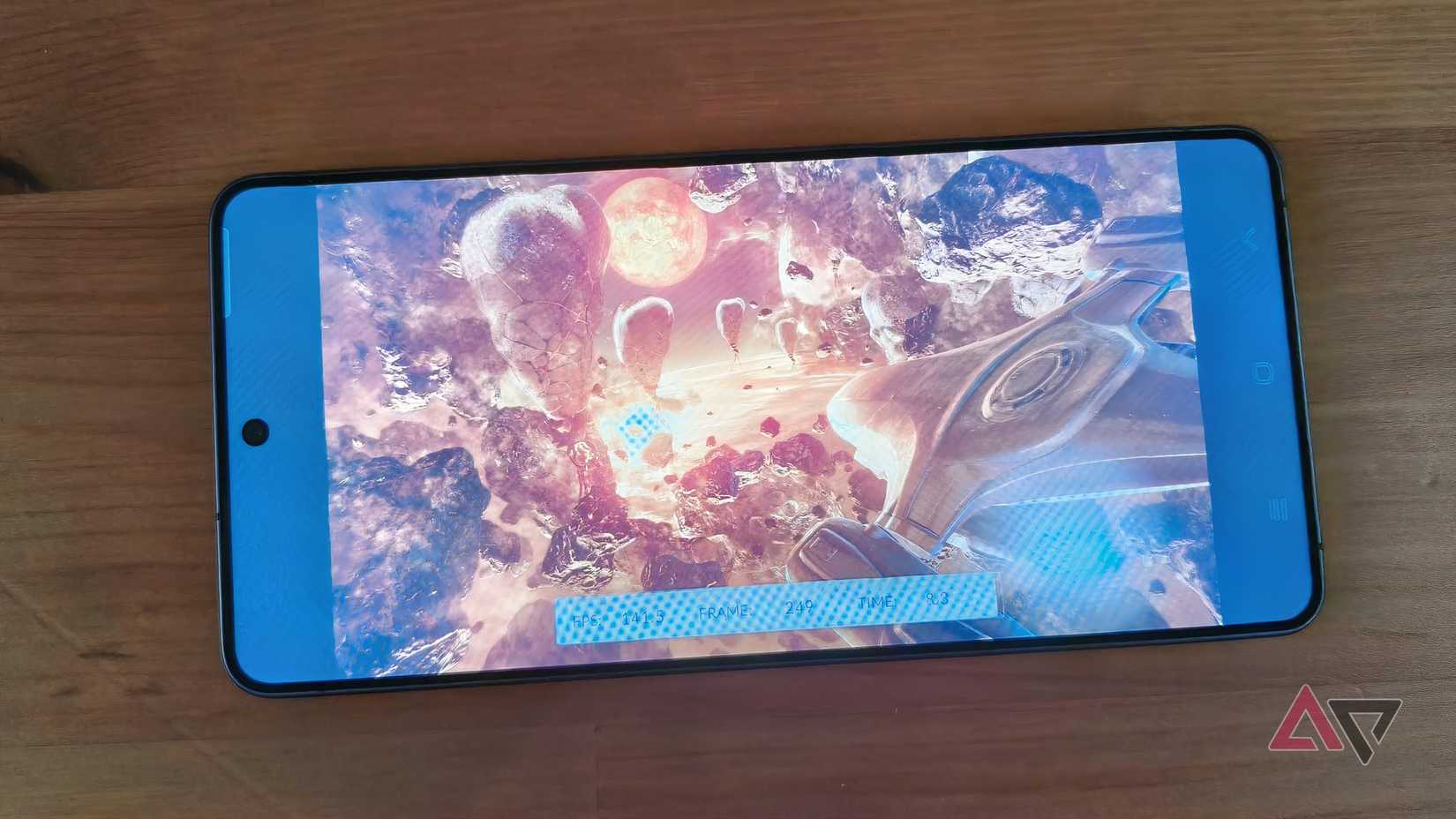 The Samsung Galaxy S26 Ultra showing a 3D Mark test, with the Privacy Display slightly visible.