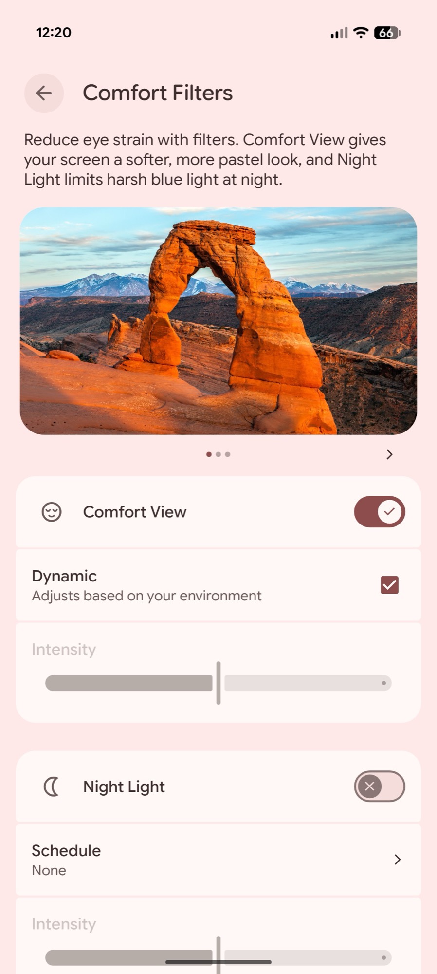 screenshot android 16 qpr3 display comfort filters 2