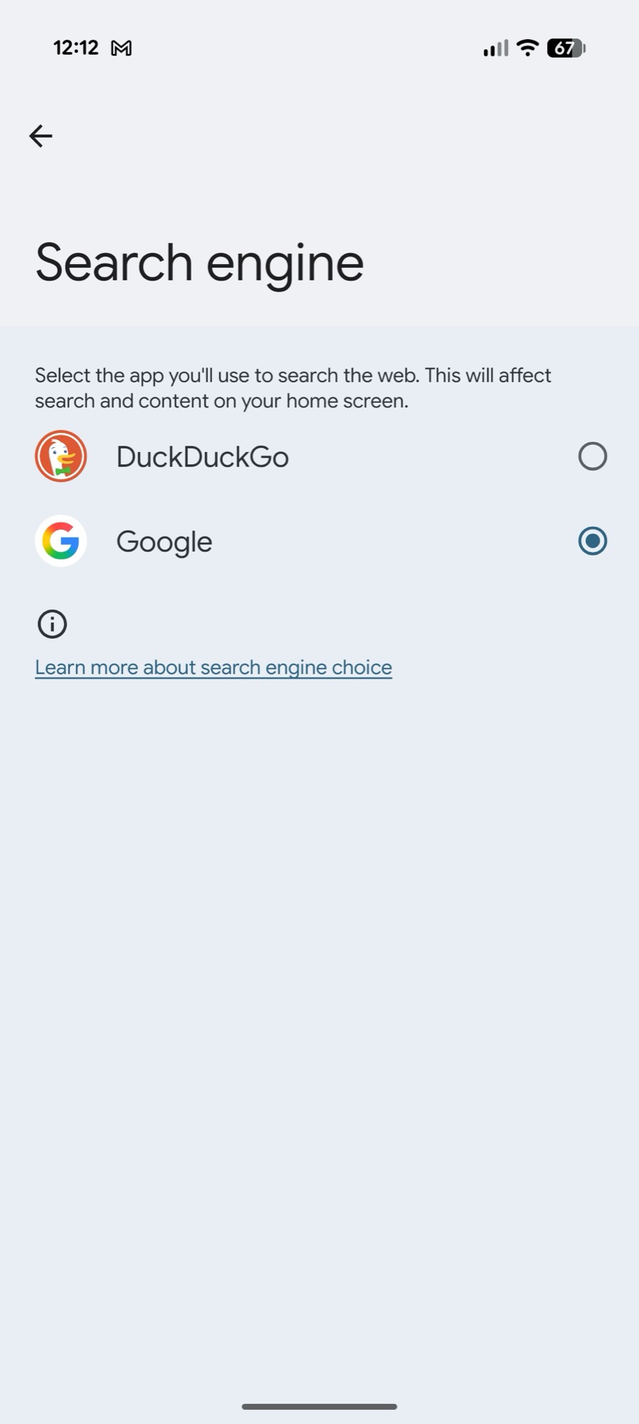 screenshot android 16 qpr3 google search widget search settings engine