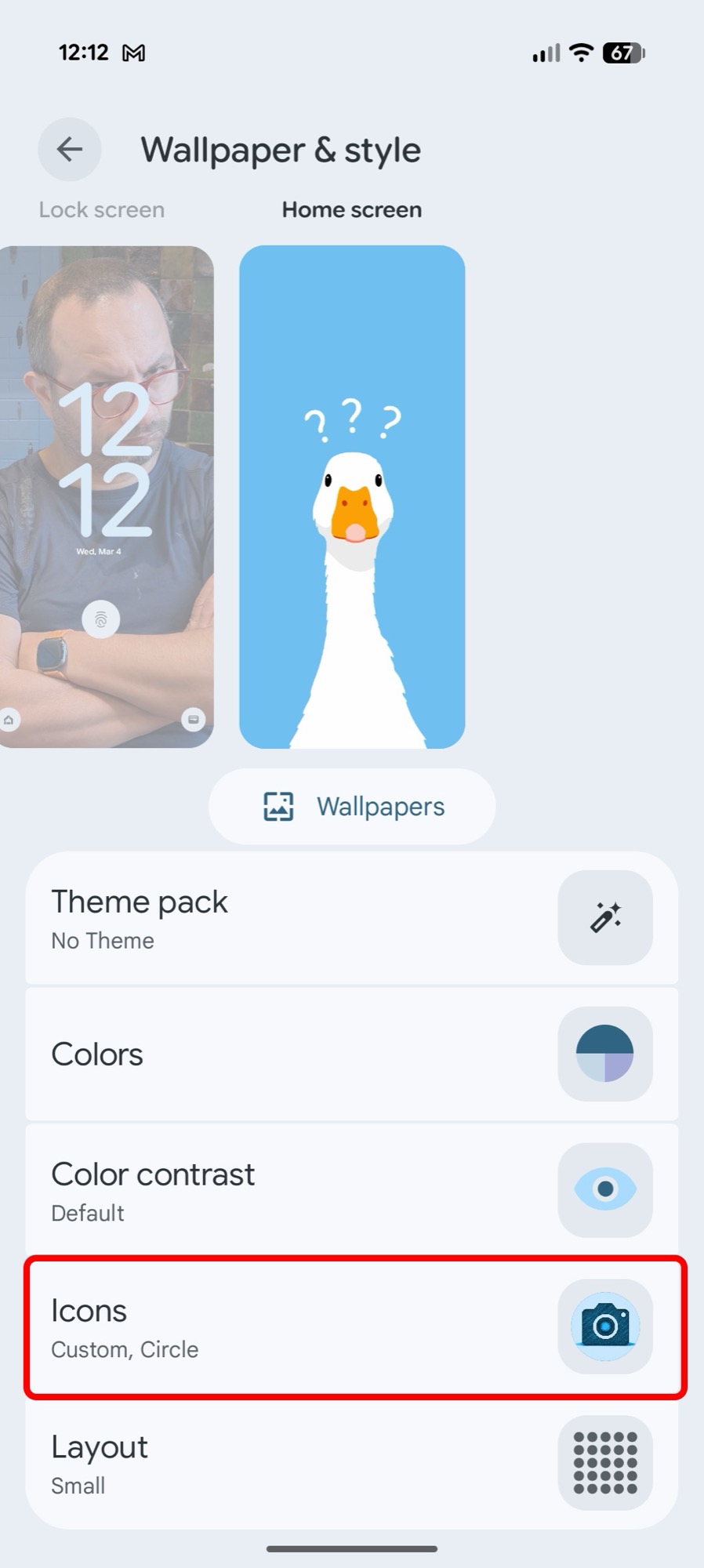 screenshot android 16 qpr3 wallpaper style icons