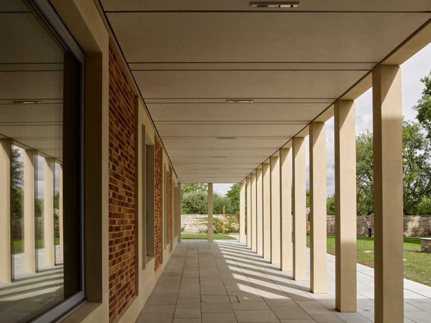 Colonnade at the Shoemakers Museum in Somerset by Purcell