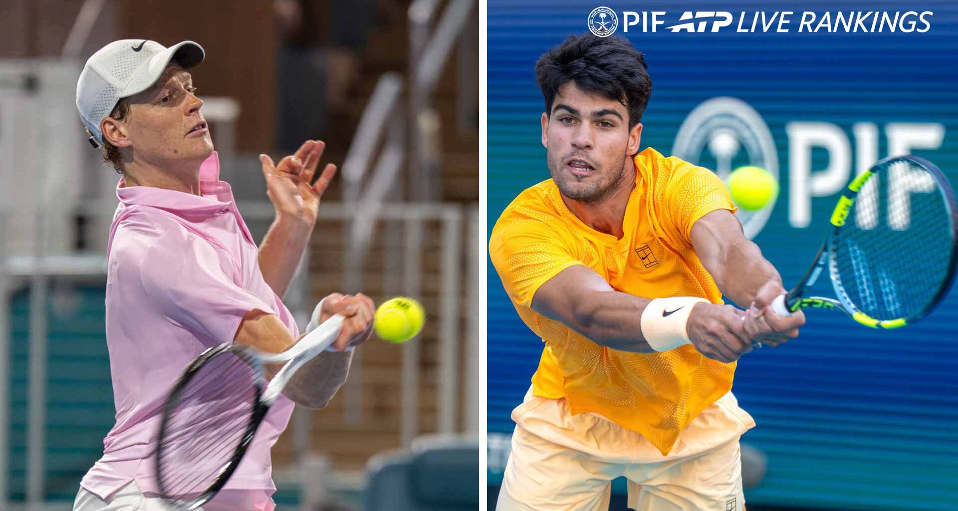 Jannik Sinner is chasing Carlos Alcaraz for the top spot in the PIF ATP Rankings.