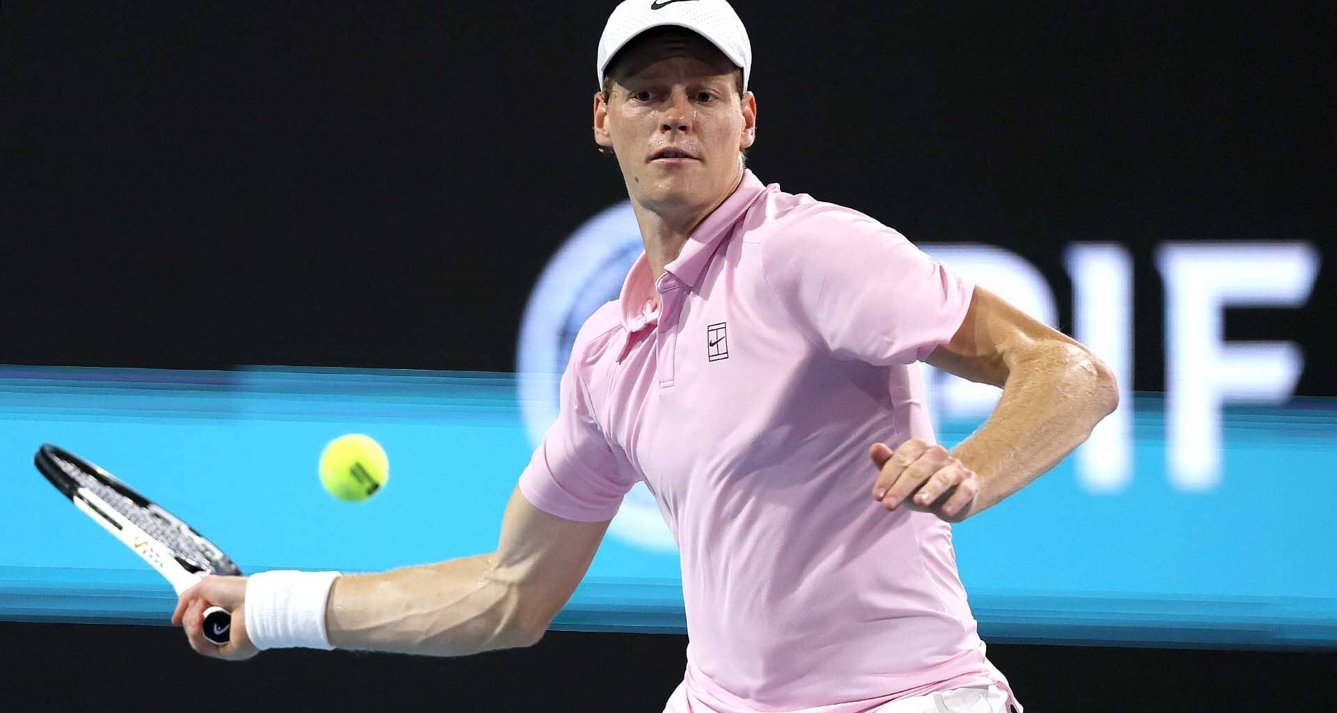 Jannik Sinner in action at the 2026 Miami Open presented by Itau.