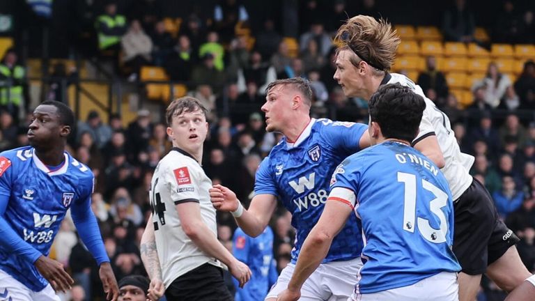 Ben Waine heads Port Vale into a shock lead against Sunderland