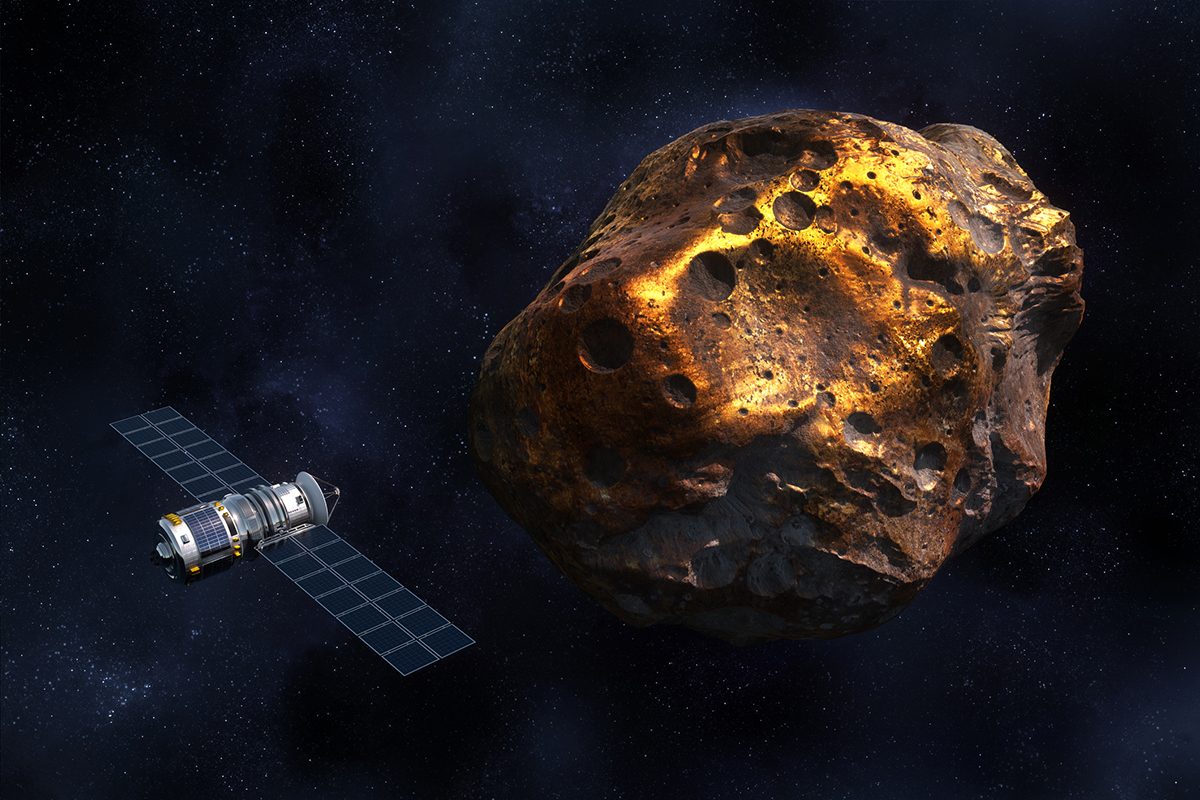 Spaceship at an asteroid. Credit: Maciej Frolow / Getty Images