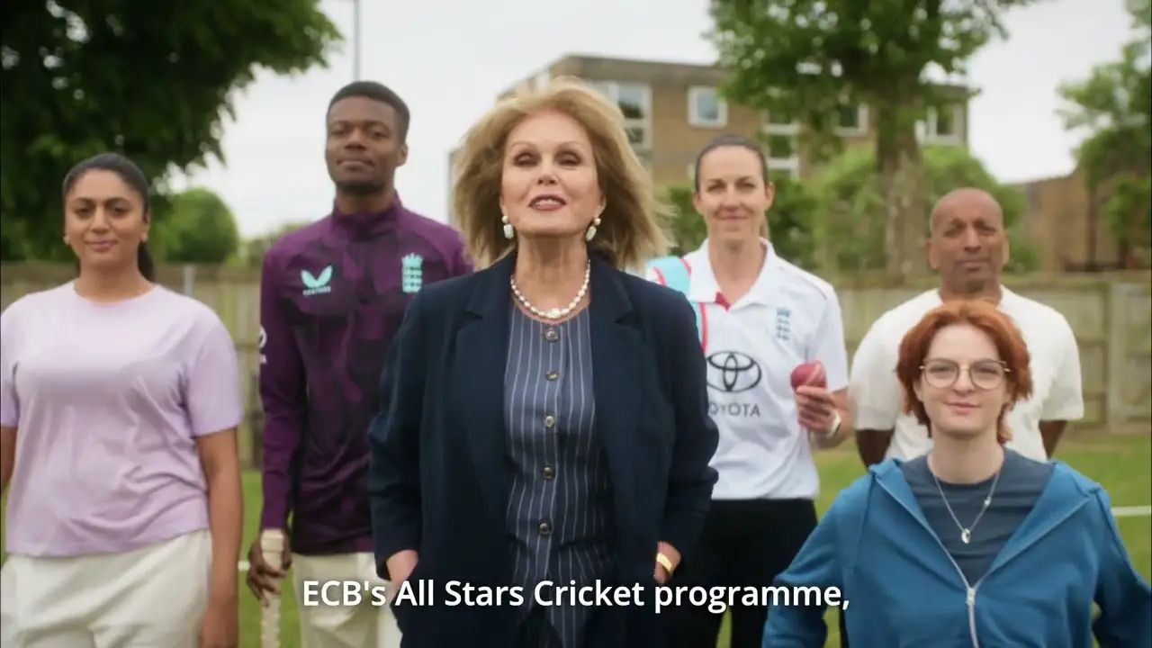 Joanna Lumley goes in to bat for English cricket – and Toyota