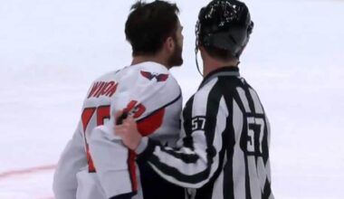 Tom Wilson records career high 21 penalty minutes, helps spark Capitals to 7-4 victory after Brandon Tanev boards Matt Roy