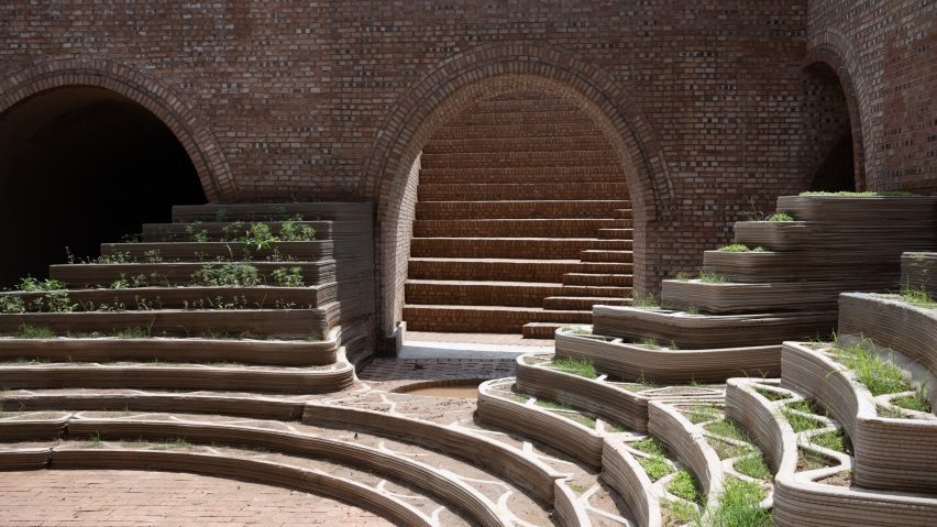 Underground House of the Future 3D printed terraces and brick arches