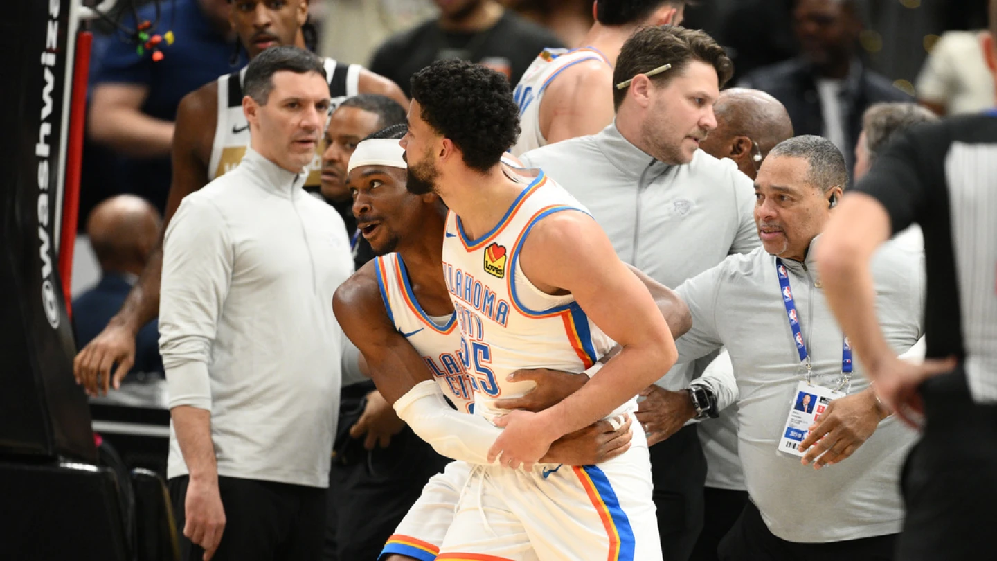 Altercation late in first half leads to 4 ejected from Thunder-Wizards