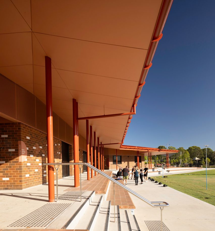Visitors at the Willowdale Sports Precinct by Sam Crawford Architects