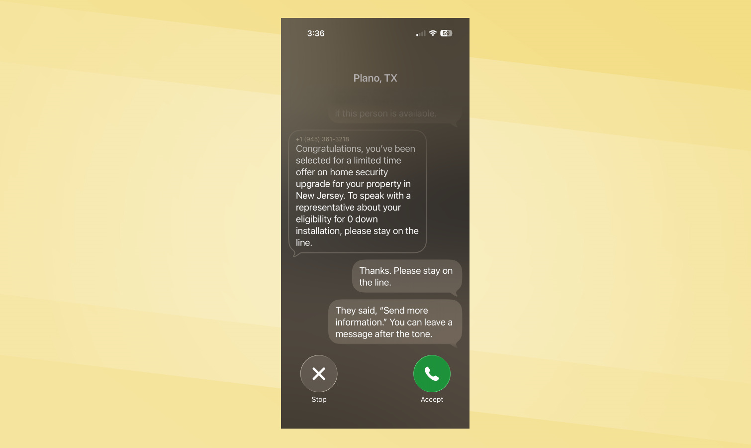 Galaxy S26 vs iPhone 17 Call Screen screenshots.