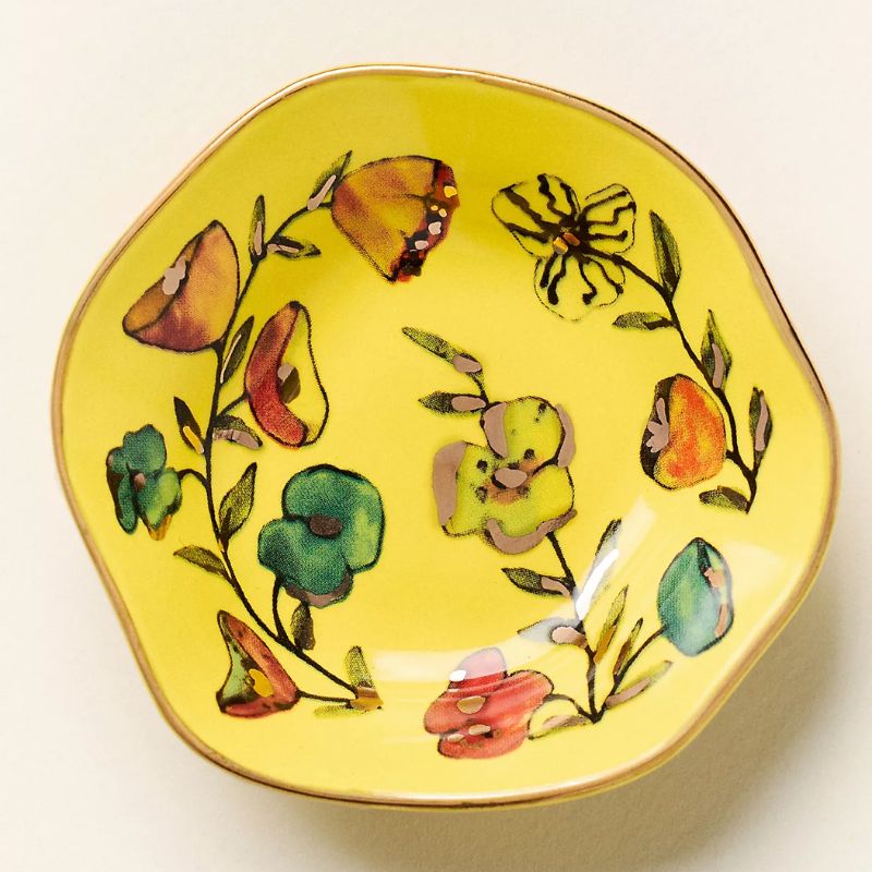 yellow floral dish