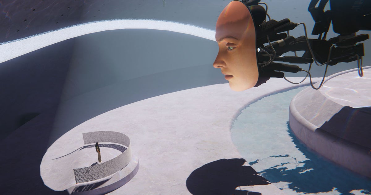 Convince a giant robotic head on a stick it's not human in Prove You're Human, the new game from 1000xResist developer