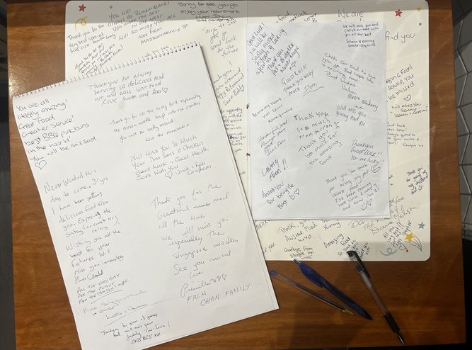 Well wishes  from customers of Sun Forum