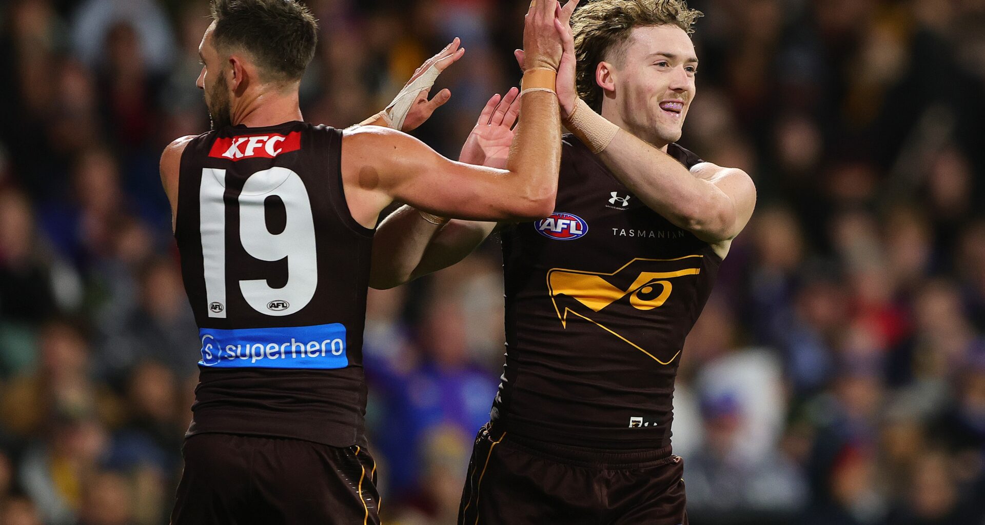 Hawks hand Dogs first defeat, but both sides cop concerning injuries