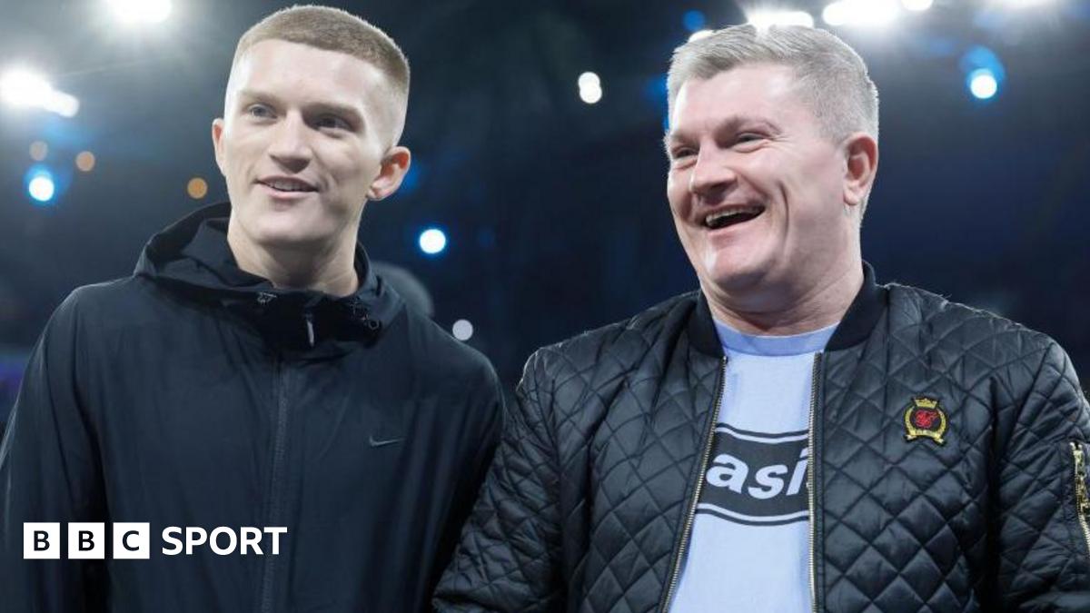 Campbell Hatton (left) and his father Ricky Hatton before a Manchester City match