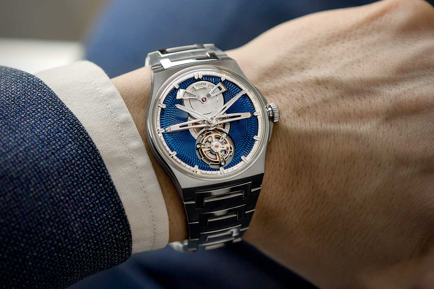 Czapek Antarctique Tourbillon Titanium Cosmic Blue