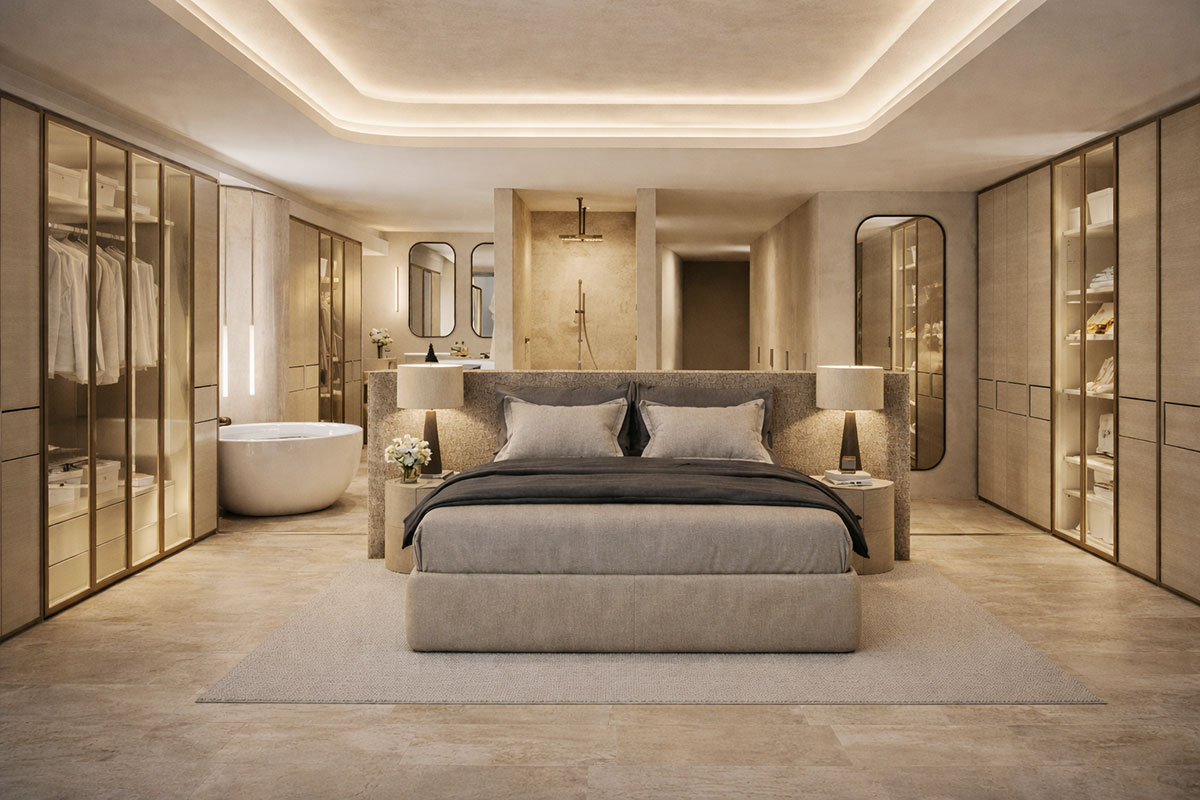 Principal Bedroom, Interior Raven & Lack (image supplied)