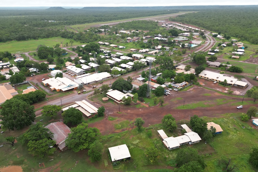 An aerial image of the town of Wadeye