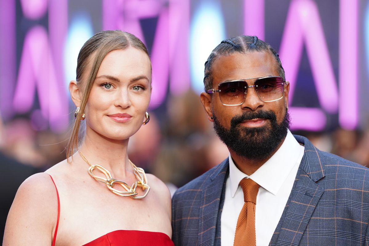 Sian Osborne and David Haye attending the world premiere of the Ballerina