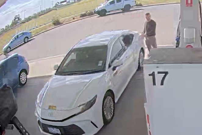 A white car on CCTV.