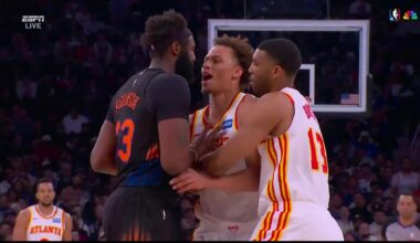 Dyson Daniels clashes with Mitchell Robinson, New York Knicks vs Atlanta Hawks score