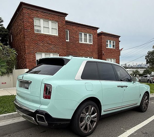 Yang often parked her Tiffany blue Rolls-Royce Cullinan outside a neighbour's house (above)