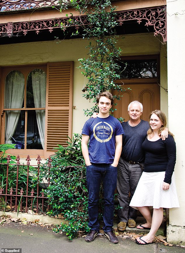 Mr Mobbs raised his children (who are pictured with him) at the home in Sydney