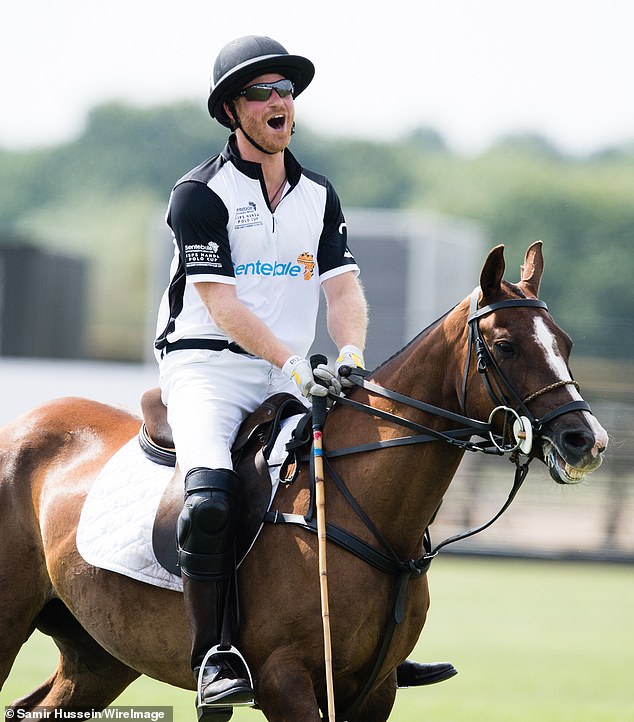The venue, which is considered one of the most prestigious of its kind in the UK, has long been a favourite haunt of Prince Harry (pictured, at the Sentebale Polo Cup at the club in 2018)