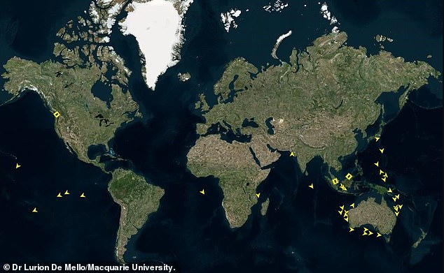 More than 55 ships carrying oil and refined fuel are due to arrive in Australia by the end of the month - the arrows are ships enroute to Australia, squares are still at port