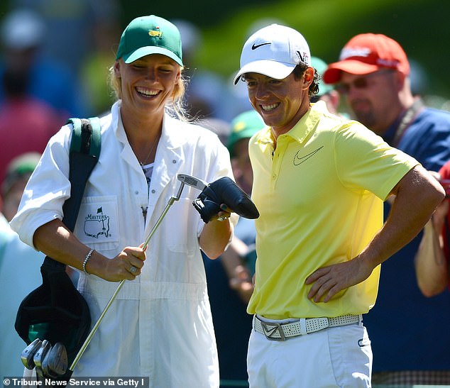 McIlroy was previously engaged to tennis star Caroline Wozniacki (above in 2013 at Augusta)