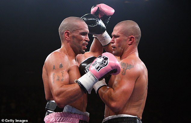 Fans and fellow fighters flooded social media with support after Taylor (pictured right, fighting Anthony Mundine) shared his devastating news