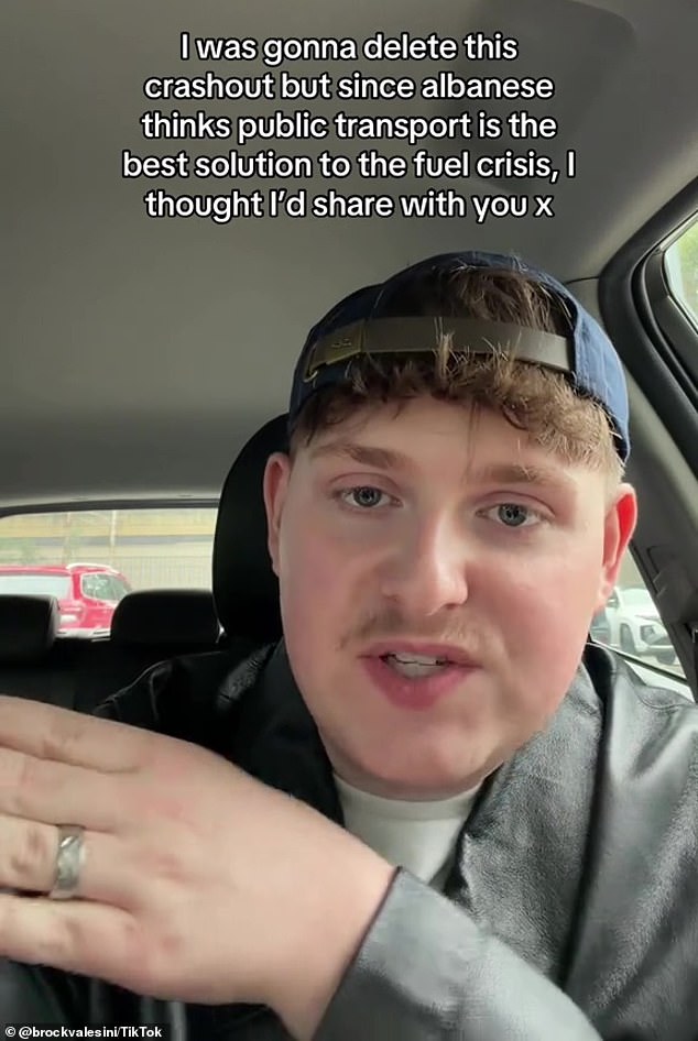 Brock Valesini blamed Anthony Albanese for his recent train experiences