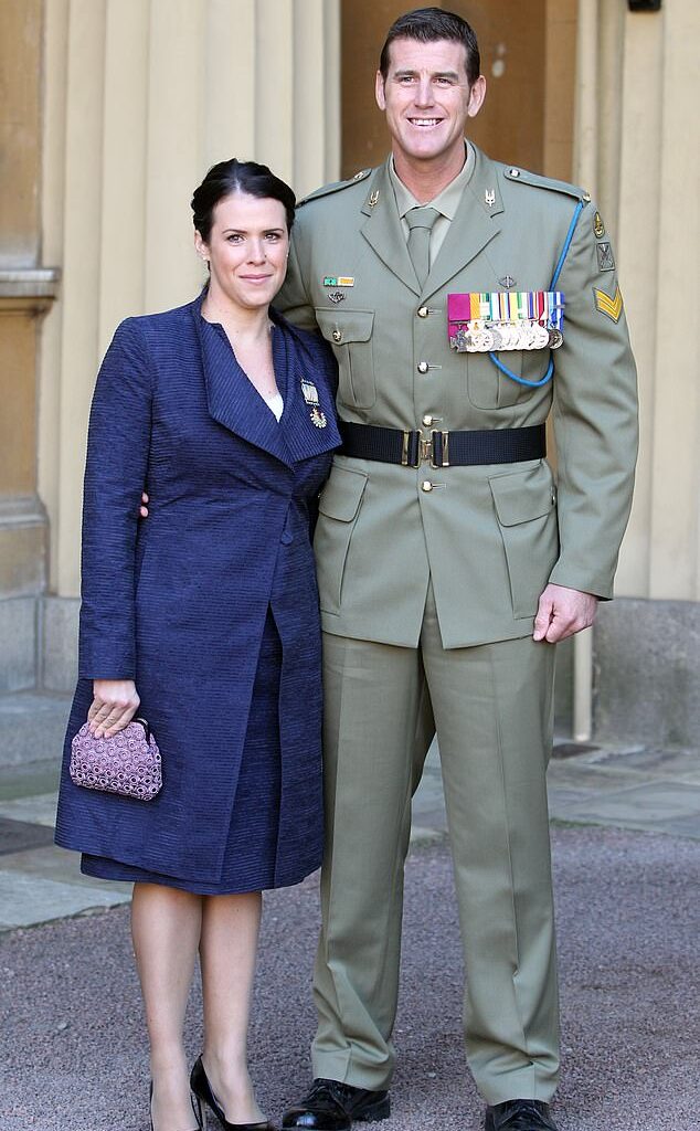 Ben Roberts-Smith and his then wife Emma in 2011 following an audience with Queen Elizabeth II after being presented with the Victoria Cross earlier in the year