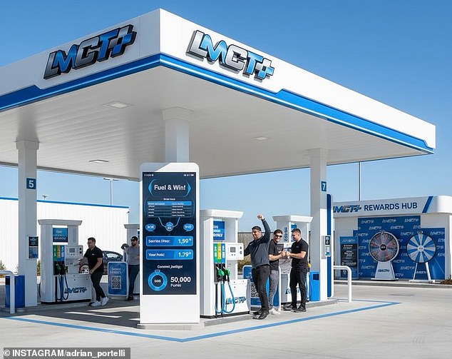 Adrian Portelli's subscription-based rewards club, LMCT+, will open a service station before the end of the month (pictured is the concept image)