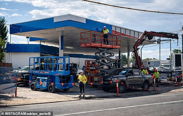 The servo (above) is set to offer 'discounted fuel' in Melbourne