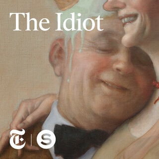 A painting of a man with an ice cream on his head, eyes closed leaning against a woman's chest.