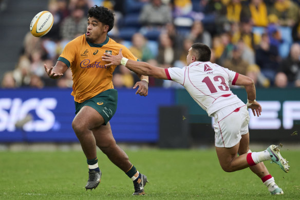 Isaac Kailea in action for the Wallabies in July 2024.