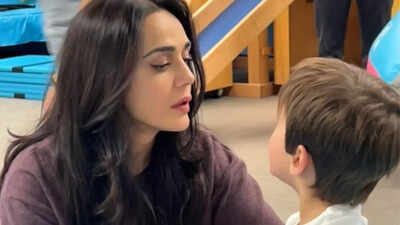 Preity Zinta shares candid spring break moments with twins in rare family update