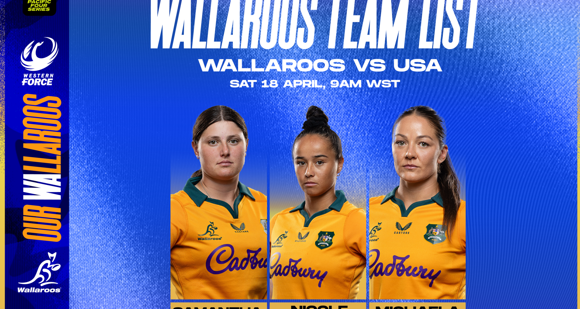 Wood & Ledington to start again for Wallaroos against USA