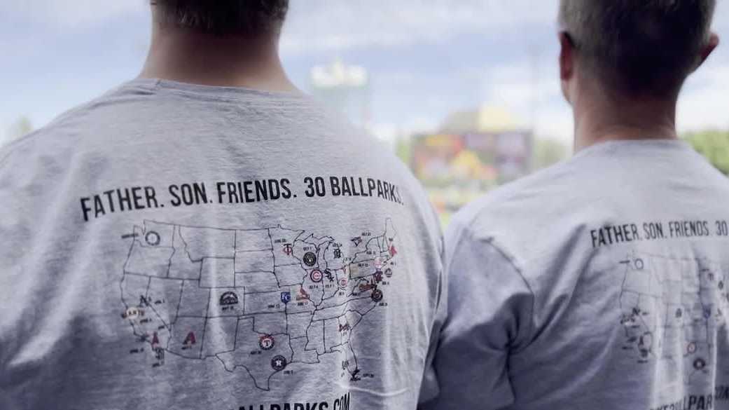 Father, son make cross-country trek to visit every MLB ballpark for cancer awareness