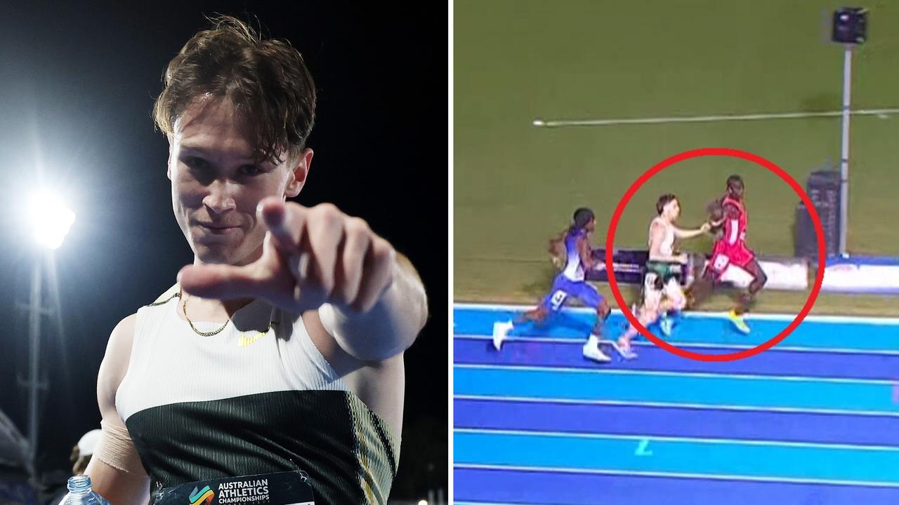 Lachlan Kennedy breaks 10 seconds to win 100m sprint final video, Peytron Craig mistake costly in 800m