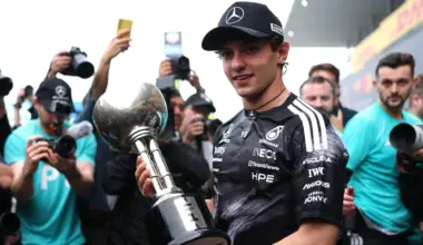 SUZUKA, JAPAN - MARCH 29: Race winner Andrea Kimi Antonelli of Italy and Mercedes AMG Petronas F1