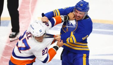 Sabres' Carrick injures left arm in fight with Islanders' Lee